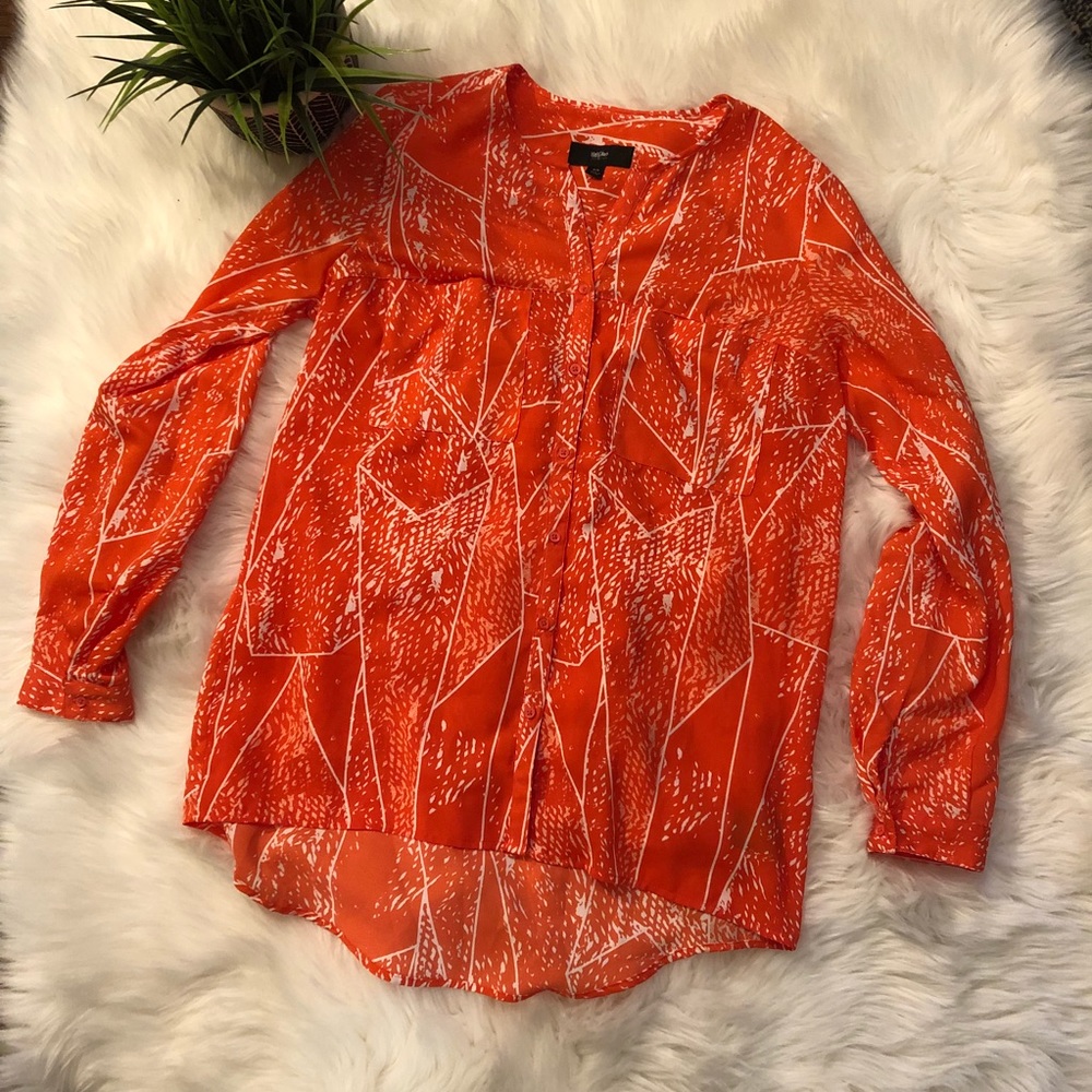 Mossimo Orange and White button down size M